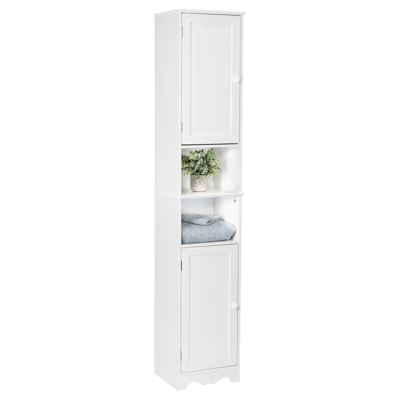 Honey Can Do White Bathroom Storage Cabinet